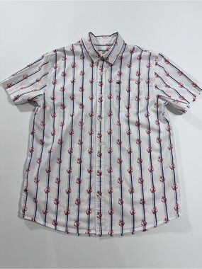 Vineyard Vines Boys L Anchor Stripe Nautical Button Down Shirt
